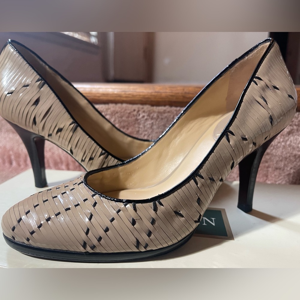 Cole Haan Tan Heels with Quilted Design